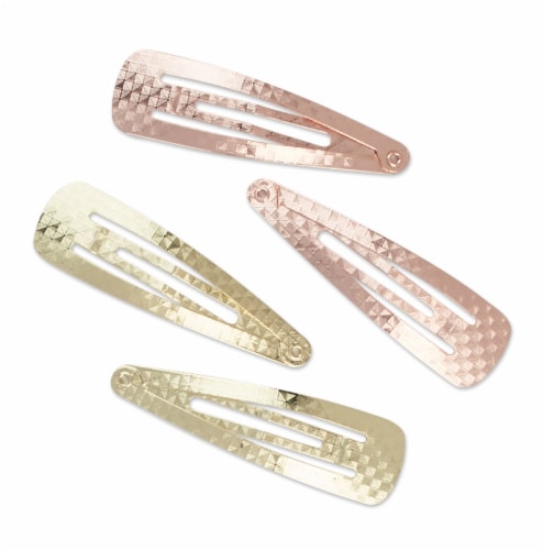 Scunci® Metal Snap Hair Clips - Gold/Rose Gold Perspective: top