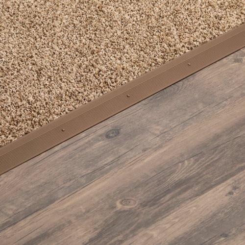 M-D Building Products 2 In. X 36 In. Spice Aluminum Carpet Trim with Screw Nails Perspective: top
