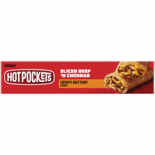 Hot Pockets Frozen Snack Drive Thru Menu Style Sliced Beef 'N Cheddar Frozen Sandwiches Perspective: top