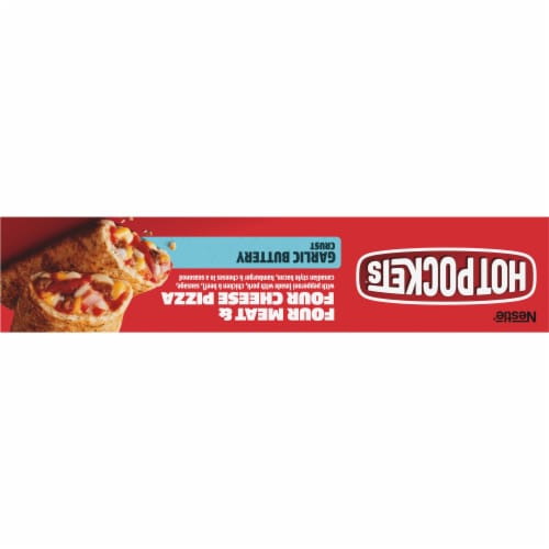 Hot Pockets Frozen Snack Four Meat & Four Cheese Pizza Garlic Buttery Crust Frozen Sandwiches Perspective: top