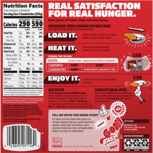 Hot Pockets Frozen Snack Italian Style Meatballs & Mozzarella Garlic Buttery Crust Frozen Sandwiches Perspective: top