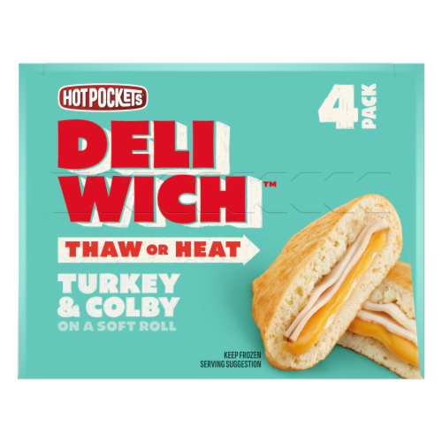 Hot Pockets Deliwich Turkey and Colby Sandwiches Perspective: top
