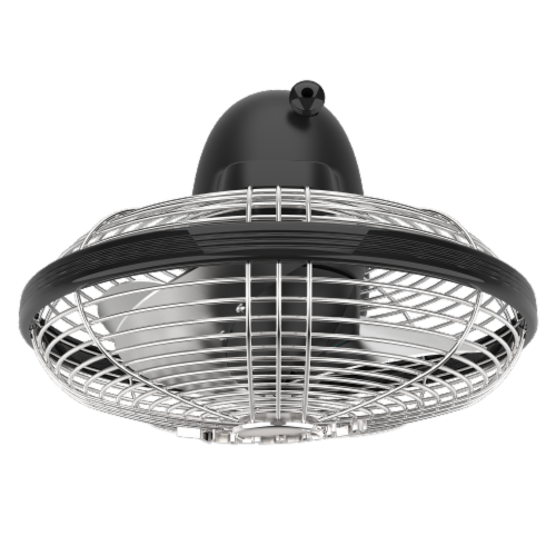 Vornado Silver Swan S Vintage Oscillating Fan - Matte Black Perspective: top