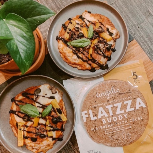 Angelic Bakehouse Flatzza Buddy Sprouted Whole Grain Thin Pizza Crusts Perspective: top