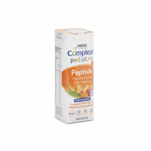 Compleat Peptide 1.5 Pediatric Tube Feeding Formula Vegetable / Fruit Medley 8.45 oz 24 Ct Perspective: top