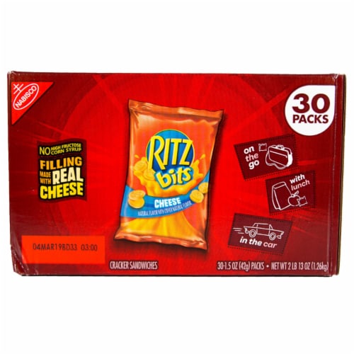 Nabisco Ritz Bits Cheese Cracker Sandwiches (1.5 Ounce packs, 30 Count) Perspective: top