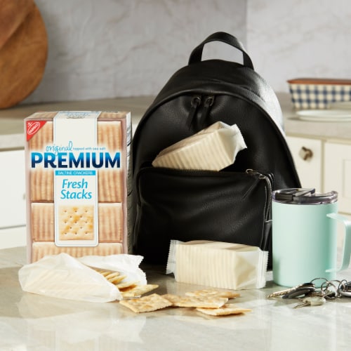 Premium Original Fresh Stacks Saltine Crackers Perspective: top