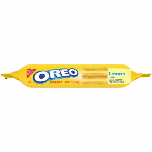Oreo Lemon Creme Sandwich Cookies Perspective: top