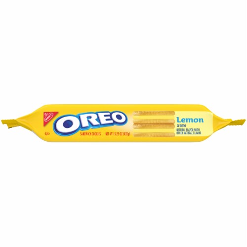 Oreo Lemon Creme Sandwich Cookies Perspective: top