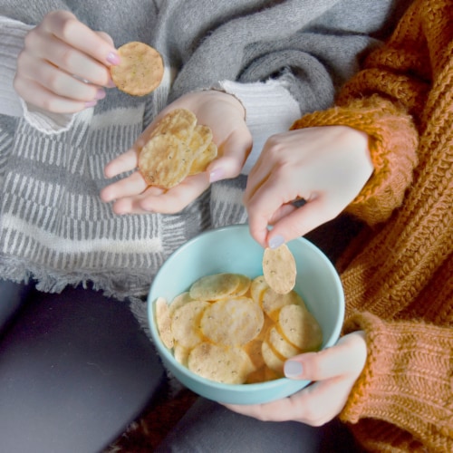 Good Thins Parmesan & Garlic Rice & Cheese Snacks Gluten Free Crackers Perspective: top