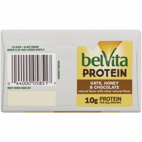 belVita Oats Honey & Chocolate Protein Biscuits Perspective: top