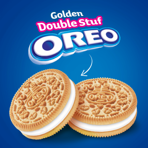 Oreo Double Stuf Golden Sandwich Cookies Family Size Perspective: top