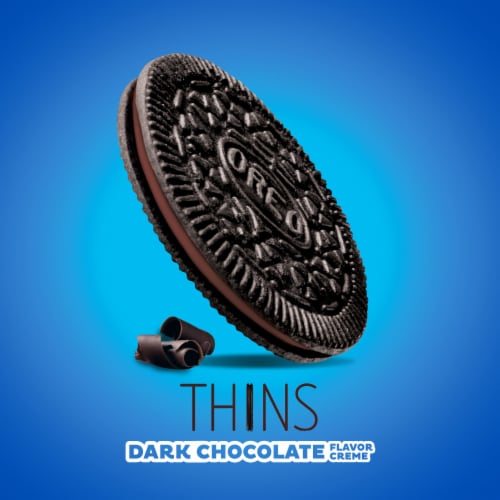 Oreo Thins Dark Chocolate Creme Sandwich Cookies Family Size Perspective: top