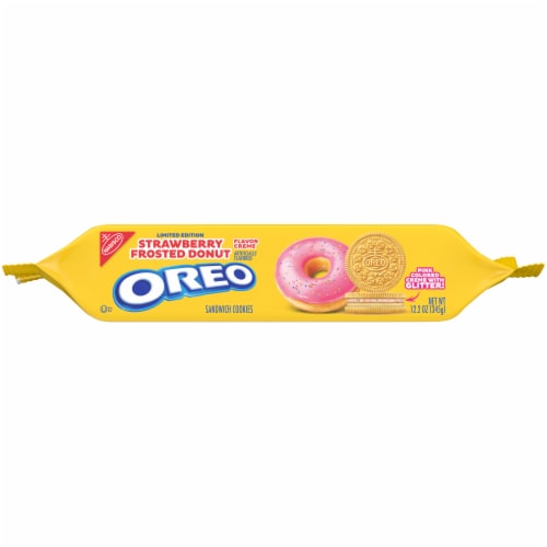 Oreo Strawberry Frosted Donut Sandwich Cookies Perspective: top