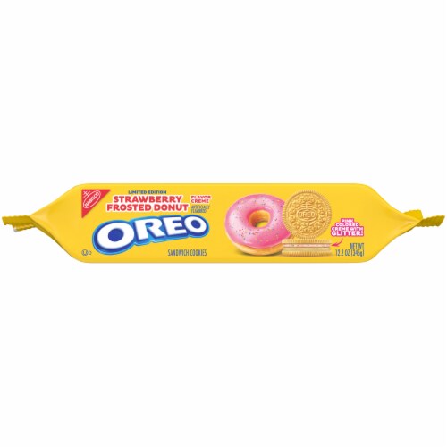 Oreo Strawberry Frosted Donut Sandwich Cookies Perspective: top