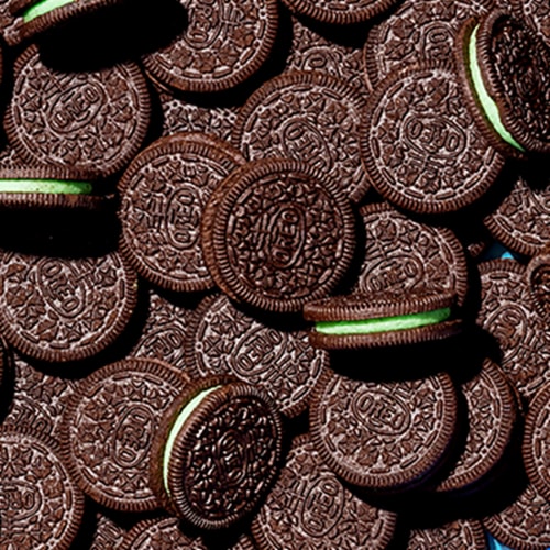 OREO Mint Creme Chocolate Sandwich Cookies Party Size Perspective: top