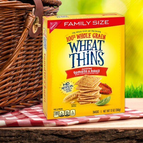 Wheat Thins Sundried Tomato & Basil Whole Grain Wheat Crackers Family Size Perspective: top