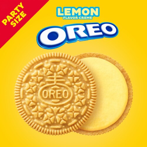 OREO Lemon Creme Sandwich Cookies Party Size Perspective: top
