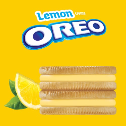Oreo Lemon Creme Sandwich Cookies Party Size Perspective: top