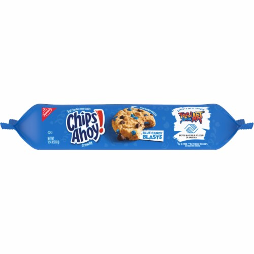 Chips Ahoy! Crunchy Blue Candy Blasts Chocolate Chip Cookies Perspective: top