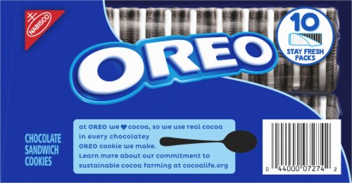 Oreo Chocolate Sandwich Cookies Stay Fresh Packs Perspective: top