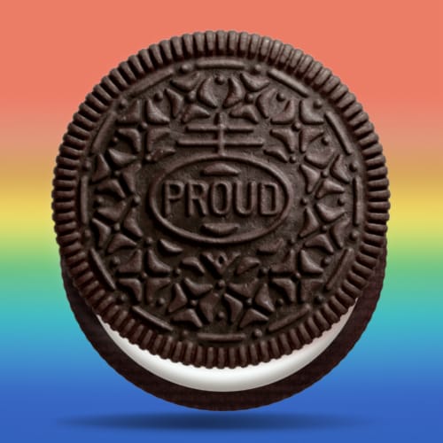 Oreo Pride Chocolate Sandwich Cookies Limited Edition Perspective: top