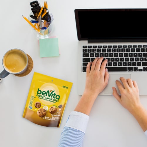 belVita Energy Bites Banana Dark Chocolate and Sunflower Seed Perspective: top