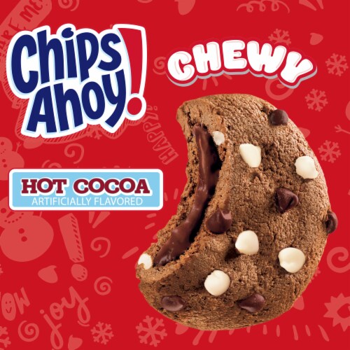 CHIPS AHOY! Hot Cocoa Chocolate Chip Cookies Limited Edition Holiday Cookies Perspective: top