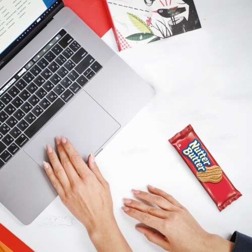 NUTTER BUTTER Peanut Butter Sandwich Cookies Multipack Perspective: top