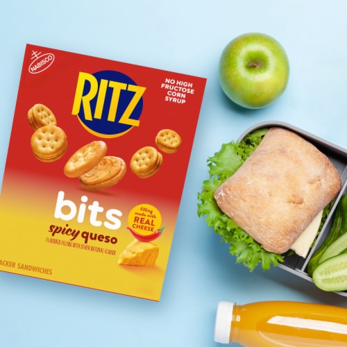 RITZ Bits Spicy Queso Sandwich Crackers Perspective: top