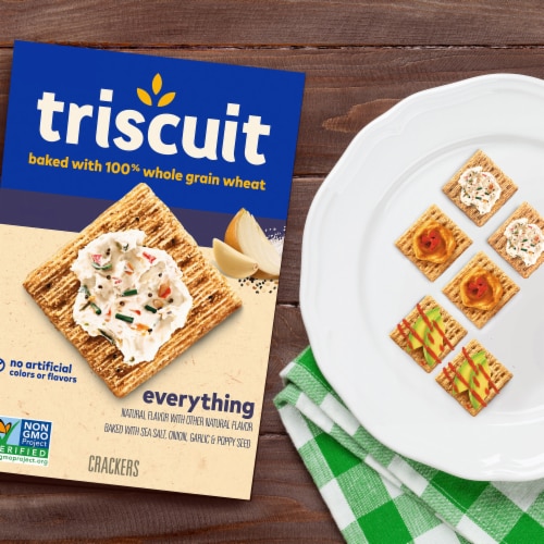 Triscuit Everything Whole Grain Wheat Crackers Perspective: top