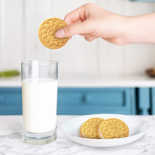 OREO Golden Birthday Cake Creme Sandwich Cookies Perspective: top
