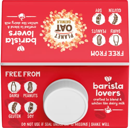 Planet Oat® Dairy Free Barista Oat Milk Perspective: top