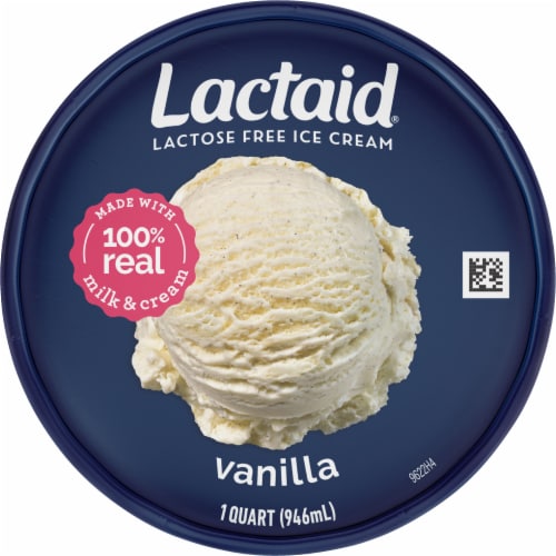 Lactaid Lactose Free Vanilla Ice Cream Tub Perspective: top