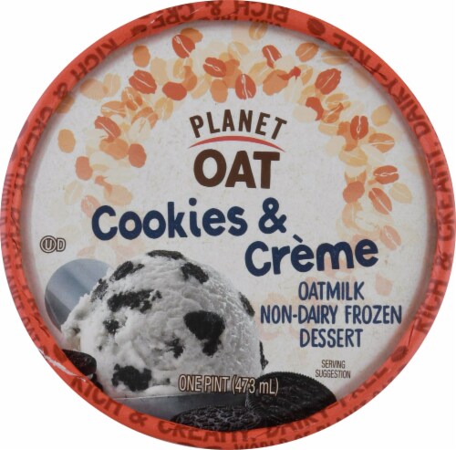 Planet Oat Cookies & Creme Oatmilk and Non Dairy Frozen Dessert Perspective: top