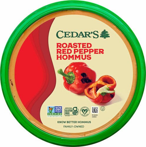 Cedar's Roasted Red Pepper Hommus 16 oz Perspective: top