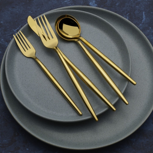 Towle Living Forged Shea Flatware Set - Gold Perspective: top
