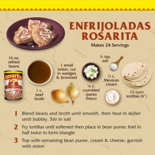 Rosarita Spicy Jalapeno Refried Beans Perspective: top