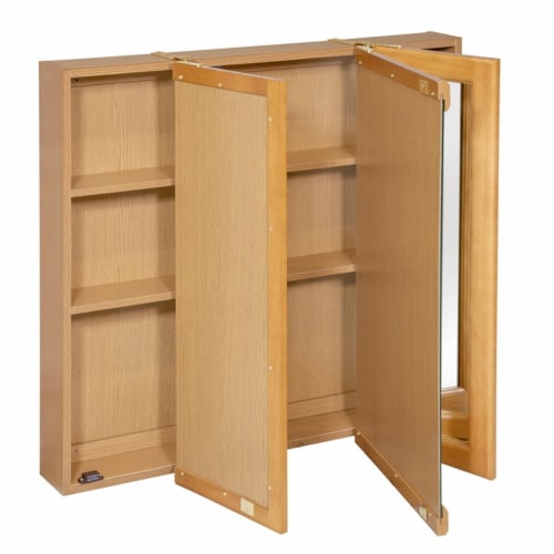 Richland 36-Inch Wood Medicine Cabinet in Nutmeg Oak Perspective: top