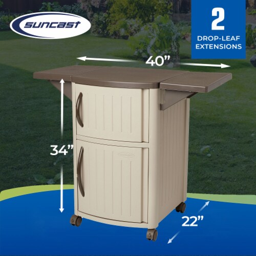 Suncast DCP2000 Portable Outdoor Patio Prep Serving Station Table and