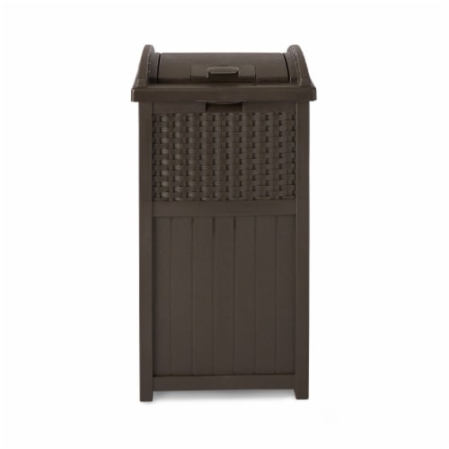 Suncast® Trashcan Hideaway Outdoor Garbage Waste Bin - Brown Perspective: top