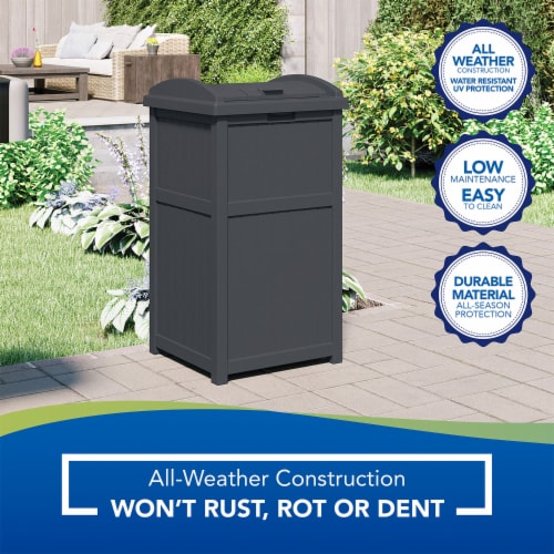 Suncast Trashcan Hideaway Outdoor 33 Gallon Garbage Trash Waste