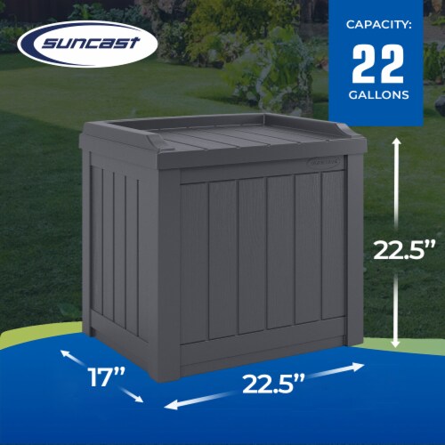 Suncast 22 gallon small resin outdoor patio storage deck box clearance
