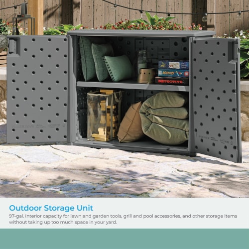 Suncast Lockable Outdoor Deck Storage Box w/ Adjustable Shelf