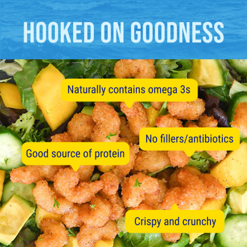 Gorton’s Popcorn Shrimp, Whole Tail-Off Shrimp, Breaded with Crunchy Panko Breadcrumbs, Frozen Perspective: top