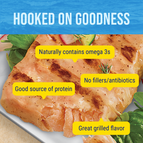 Gorton’s Flame Grilled Salmon Classic Style, Wild Caught Salmon, Frozen Perspective: top
