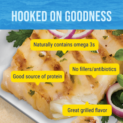Gorton’s Flame Grilled Fish Fillets with Roasted Garlic & Herb, Frozen Perspective: top