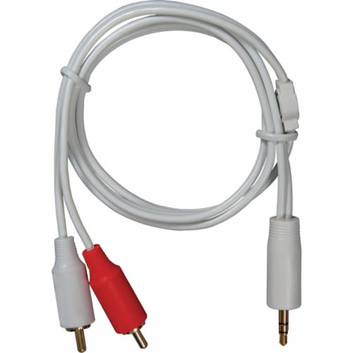 Jensen 3 Ft. White Stereo Audio Cable JAH745V Perspective: top