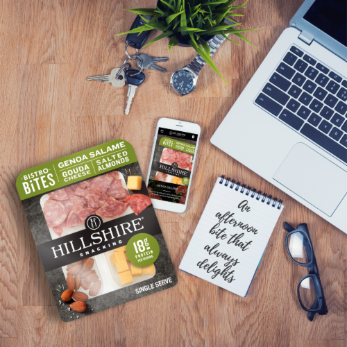 Hillshire Snacking Bistro Bites Genoa Salame and Gouda Cheese Perspective: top
