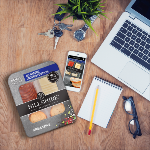 Hillshire® Snacking Small Plate All Natural* Uncured Pepperoni with Natural White Cheddar Cheese Perspective: top